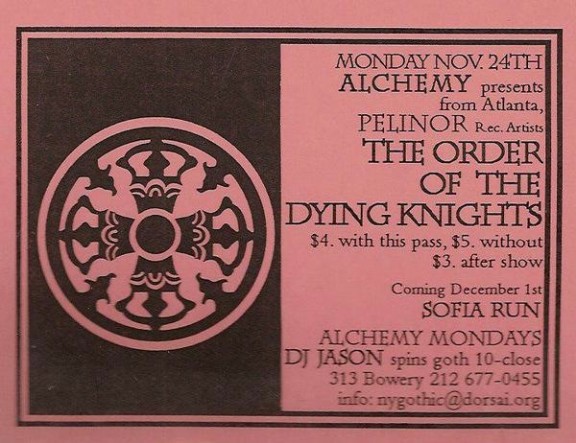 Alchemy / The Order of the Dying Knights… etc.