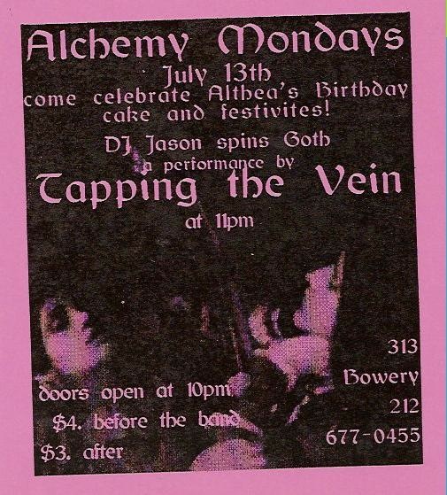 Alchemy / Althea’s Birthday / Tapping the Vein