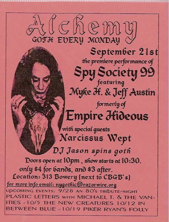 Alchemy / Spy Society 99 / Empire Hideous / Narcissus Wept