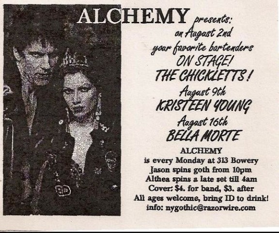 Alchemy / The Chickletts / Bella Morte / Kristeen Young… etc.