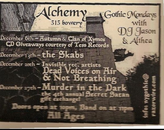 Alchemy / Autumn / Clan of Xymox / The Skabs… etc.