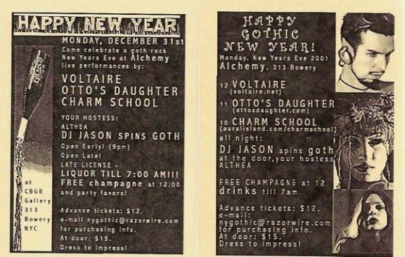 Alchemy / Happy Gothic New Year 2001/2002 / Voltaire / Otto’s Daughter / Charm School