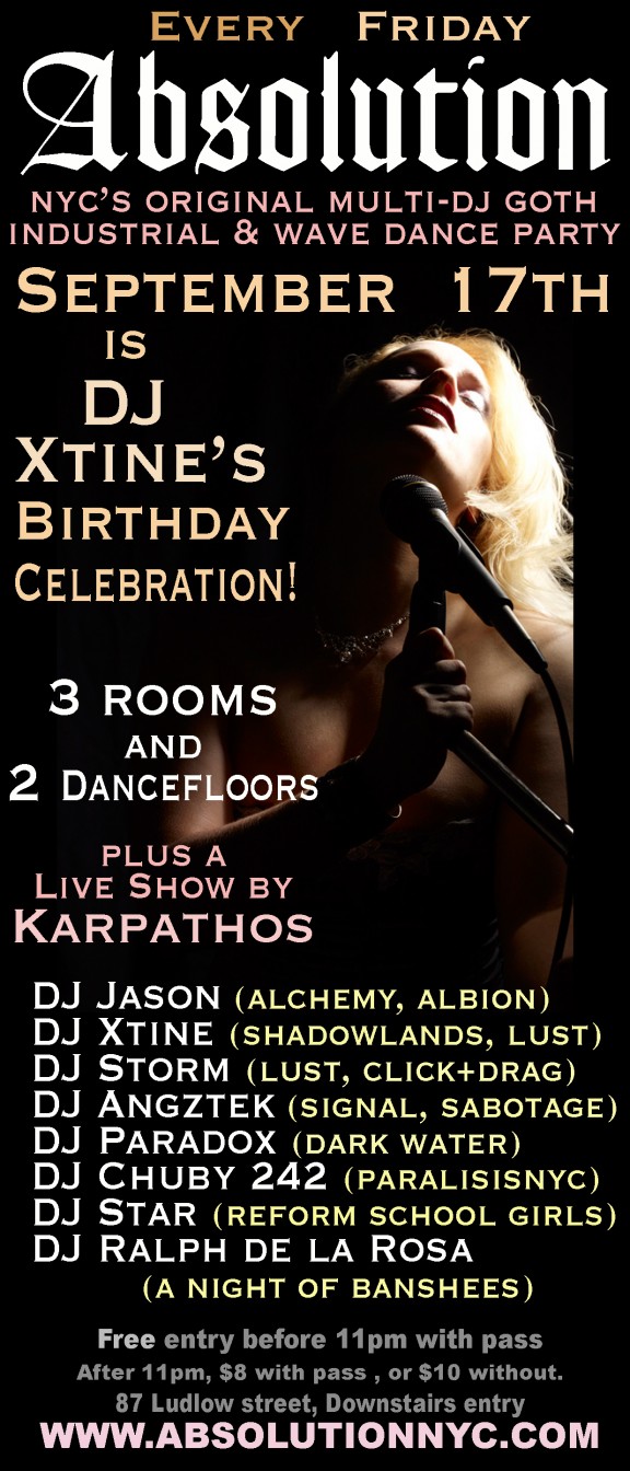 Absolution / DJ Xtine’s Birthday