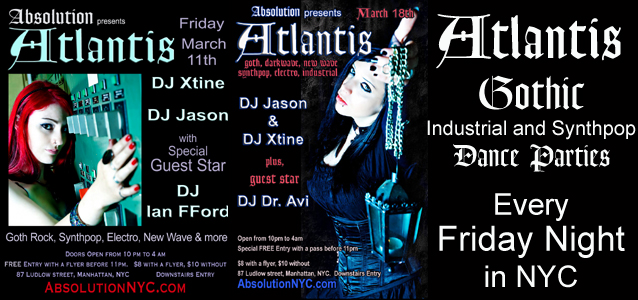Atlantis – Goth Industrial Wave and Synthpop Dance Nights