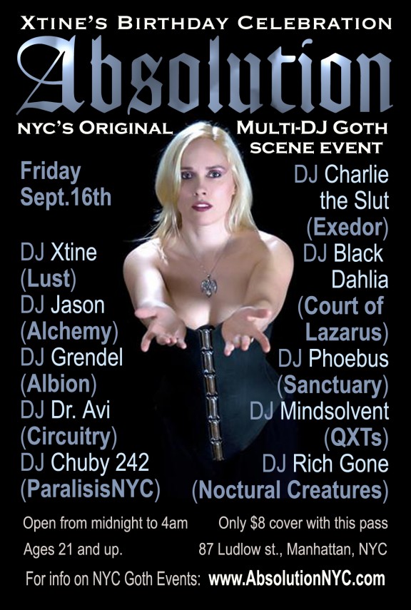 Absolution-NYC-Goth-Club-Flyer-Xtine's Birthday