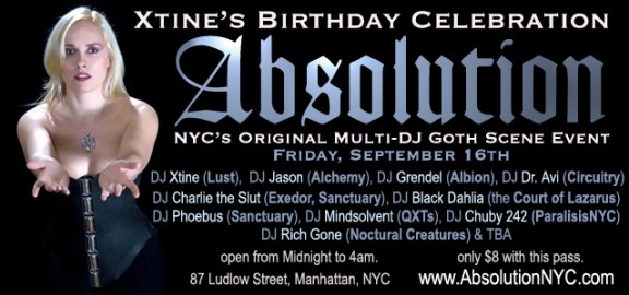 Absolution-NYC-Goth-Club-Flyer-DJ-Xtine's Birthday