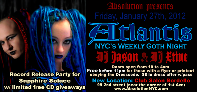 Absolution presents: Atlantis ~ CD Giveaways from Sapphire Solace on Friday, January 27th