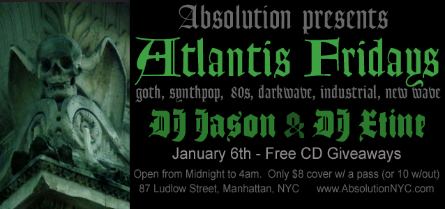 Absolution presents: Atlantis Fridays on January 6th