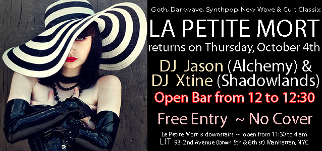 Le Petite Mort on Thursday, October 4th