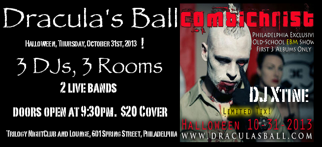 Dracula’s Ball with DJ Xtine and Combichrist in Philadelphia on October 31st