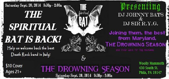 Recommended: The Spiritual Bat & The Drowning Season performing live Saturday, September 20th