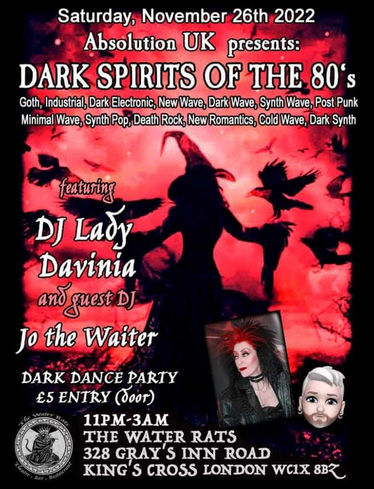 Recommended Event: Dark Spirits Of The 80’s #2#… Dark Dance Party
