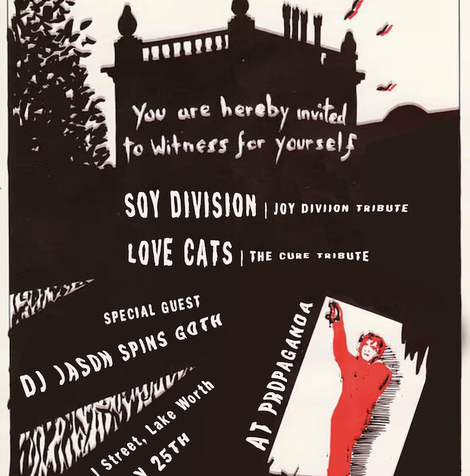 Recommended concert: Goth tribute bands Soy Division and the Lovecats on May 25th