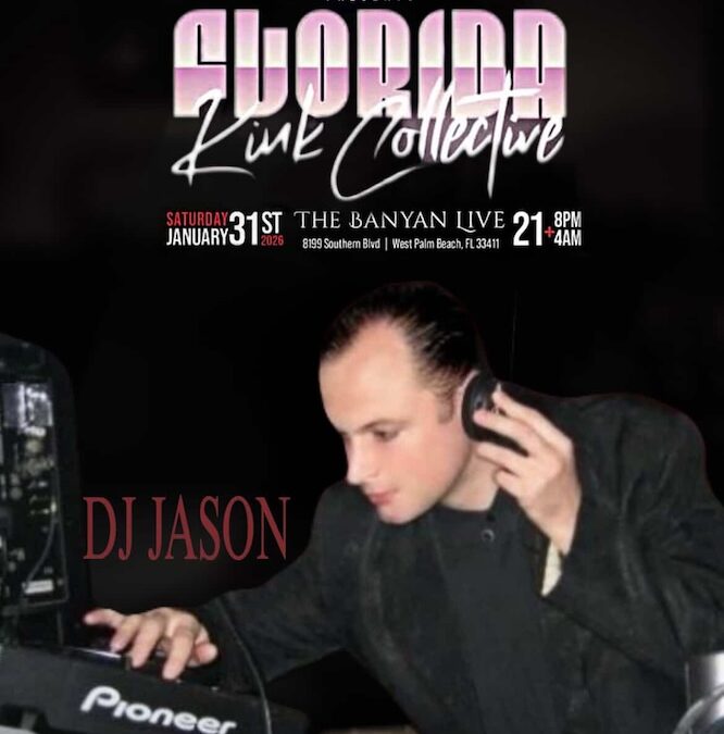 DJ Jason spins Goth at the opening event of Submission’s Florida Kink Collective on January 31st