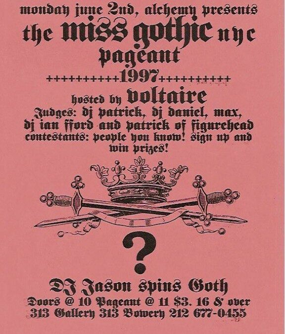 Alchemy presents: The Miss Gothic NYC Pageant 1997