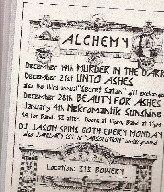 Alchemy / Murder in the Dark / Unto Ashes / Secret Satan… etc.
