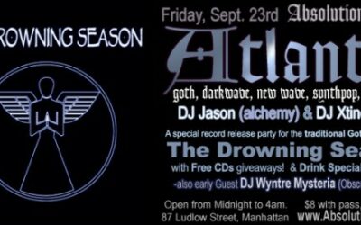 Absolution presents: Atlantis with a record release party for The Drowning Season on Friday, September 23rd