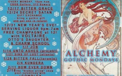 Alchemy / Bitter Grace / Secret Satan / New Year’s Eve / Voltaire / Otto’s Daughter / Charm School / Job / Unto Ashes / Sins of Lust / Bitter Fall / Bow Ever Down / +Complex