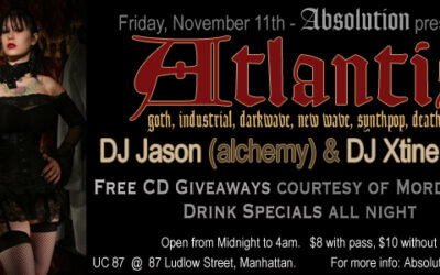 Absolution presents: Atlantis on Friday, November 11th