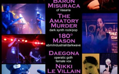 Absolution presents: INCANTATION – 7 live shows – The Drowning Season, Baron Misuraca, The Amatory Murder, 180° Mason, Daegona, Nikki Le Villain & Darkwave Burlesque on Saturday, November 19th