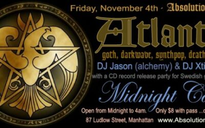 Absolution presents: Atlantis with a CD record release party for Midnight Caine on Friday, November 4th